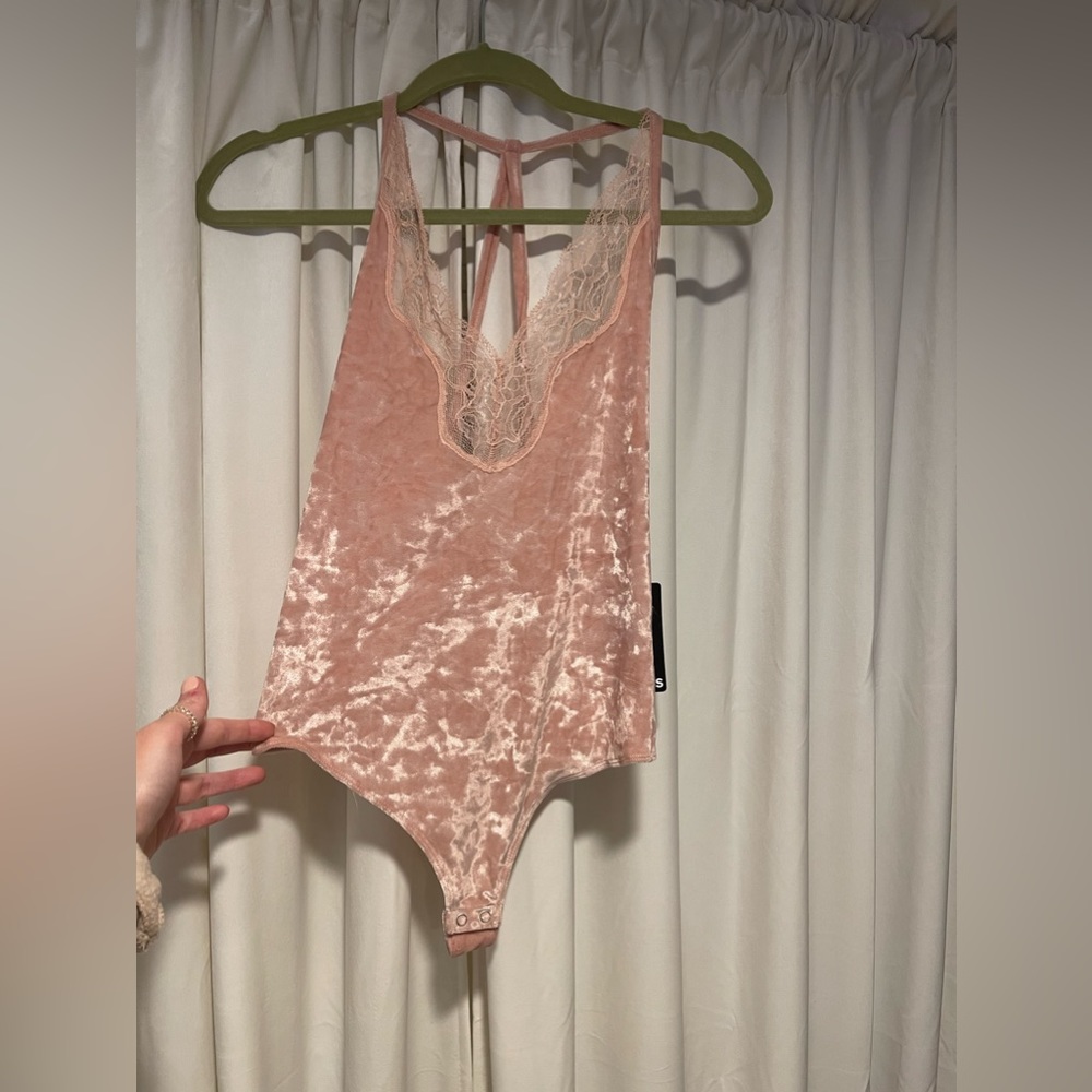 NWOT! Pink velvet leotard from Express.